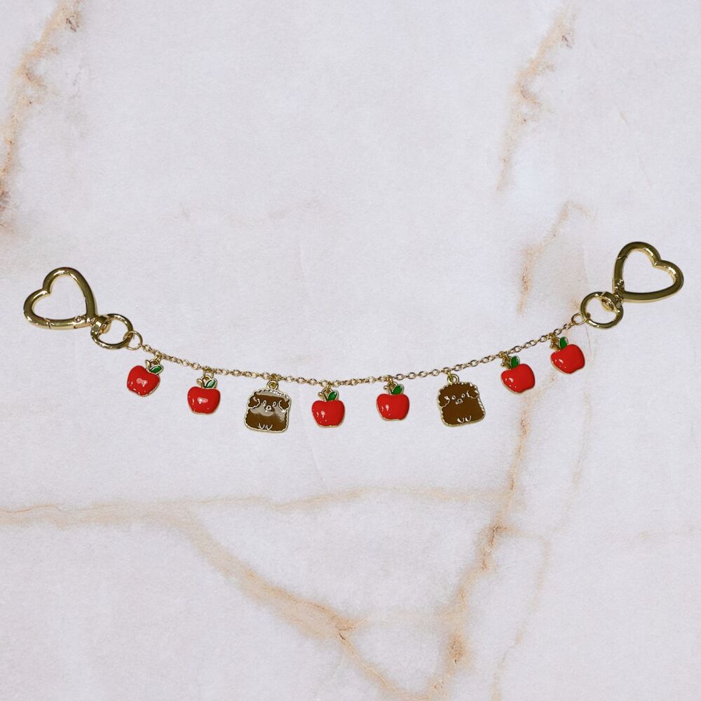 Dog, Apple Purse Charm Keychain, Purse Chain, Bag Charms, Bag Accessories